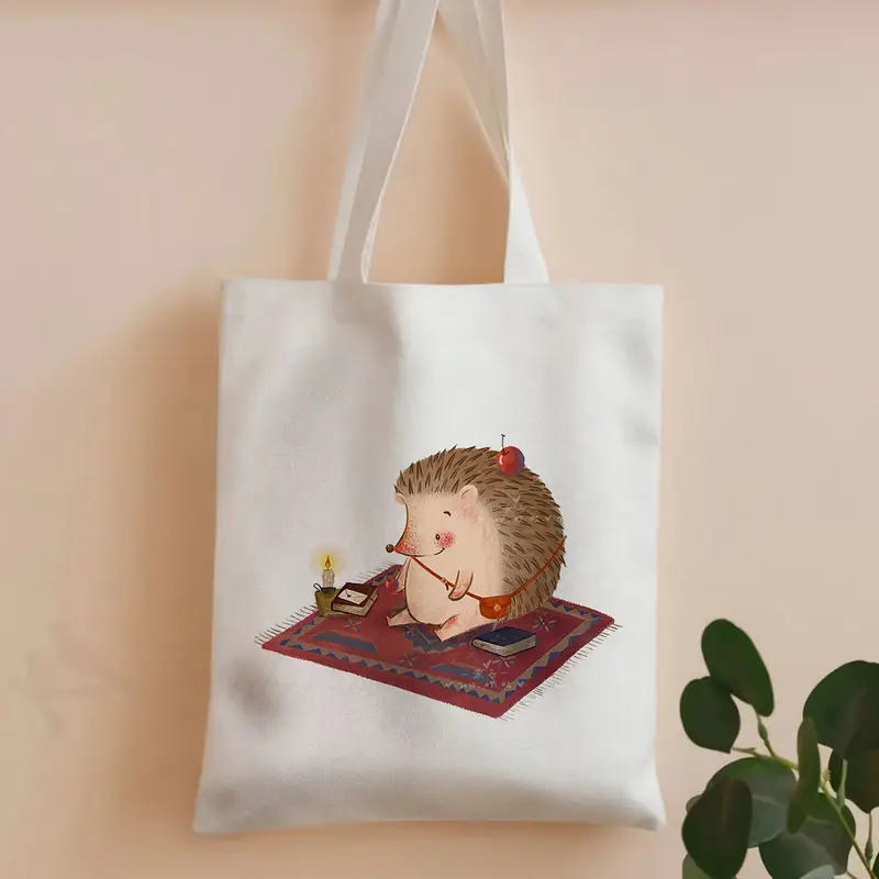 Vintage Fashion Library - Tas Kanvas Grafis Kartun Landak Vintage
