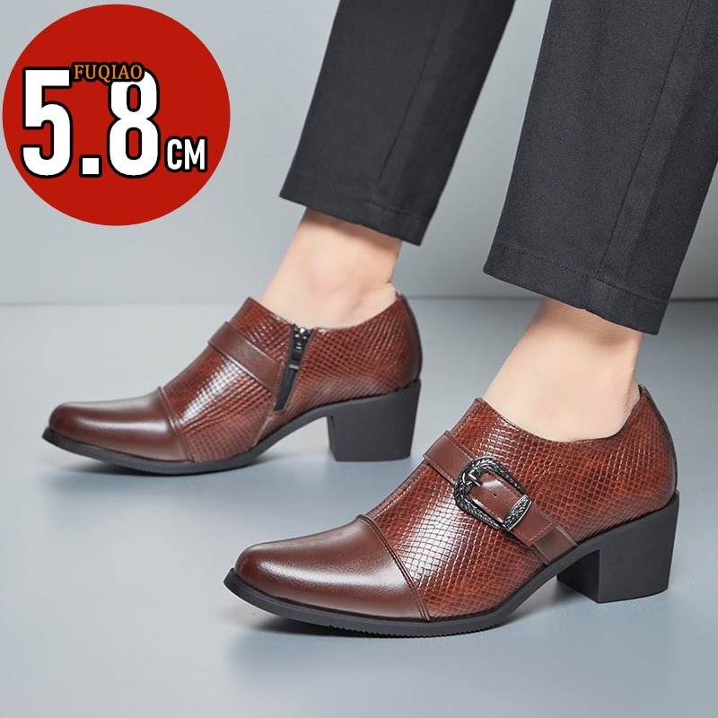 Vintage Fashion Prints - Sepatu Kulit Hak Tinggi Pria Gaya