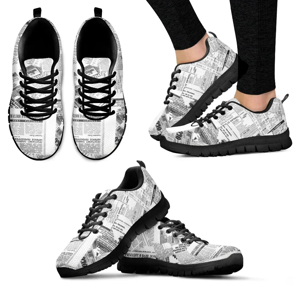 Vintage Fashion Newspaper - Sepatu Sneaker Kasual Wanita Model Vintage