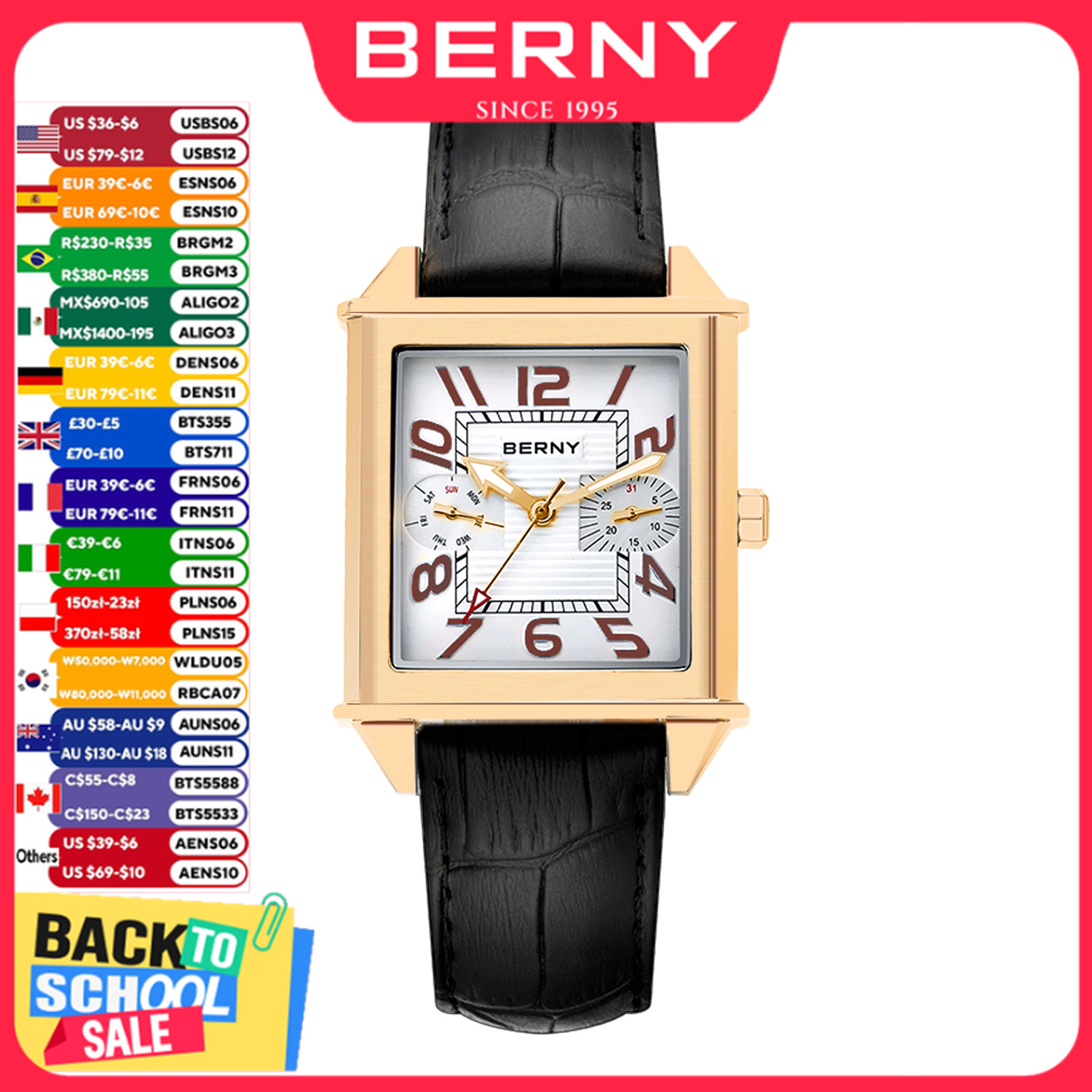 Vintage Fashion Week - BERNY 6P25 Jam Tangan Kuarsa untuk