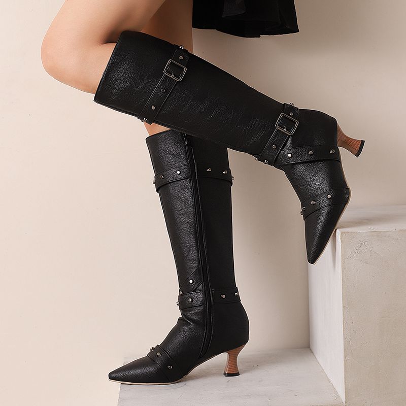 Vintage Fashion Style - Girseaby Sepatu Bot Wanita Setinggi Lutut