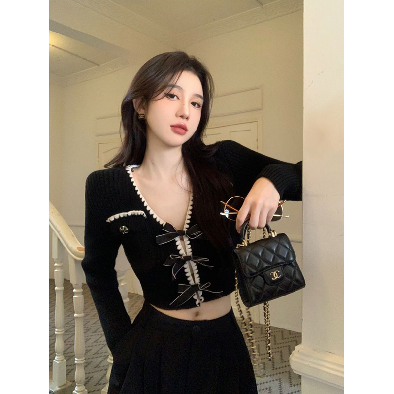 Crop Cardigan Vintage - MEXZT kardigan rajut antik wanita sweter