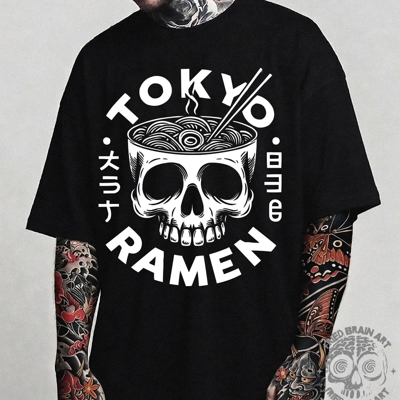Vintage Fashion Tokyo - Kaos Tokyo Skull Ramen T Shirt