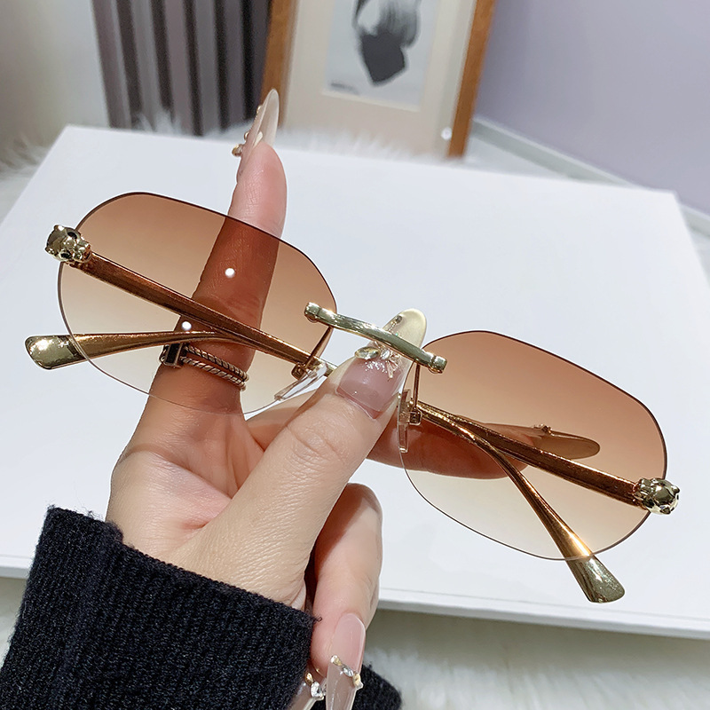 Vintage Fashion Tiktok - ZXIAC Trend Kacamata Hitam Persegi Tanpa