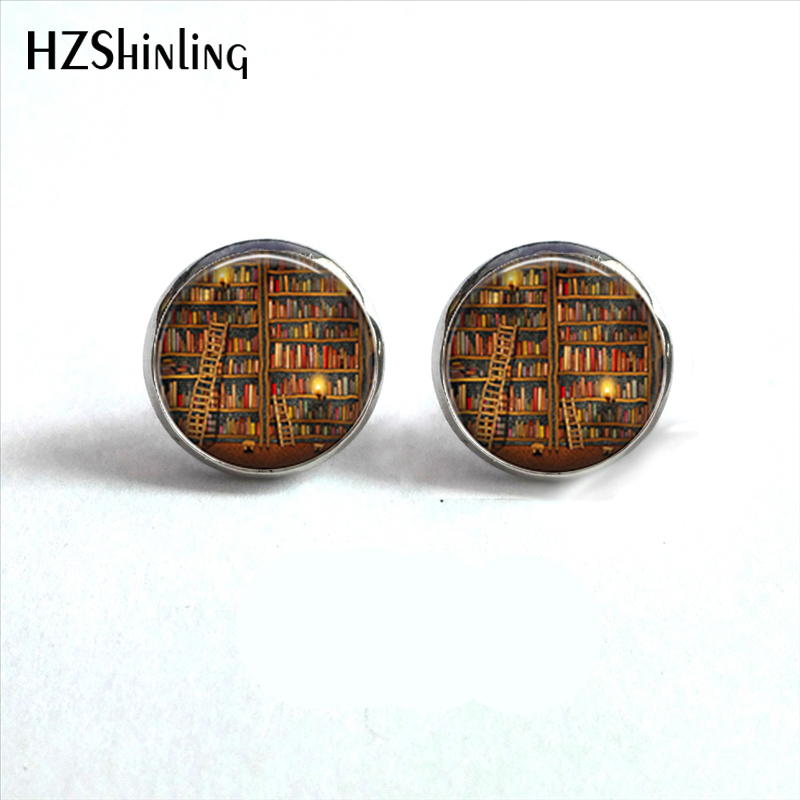 Vintage Fashion Library - NES-00101 Anting Buku Perpustakaan Buku Antik