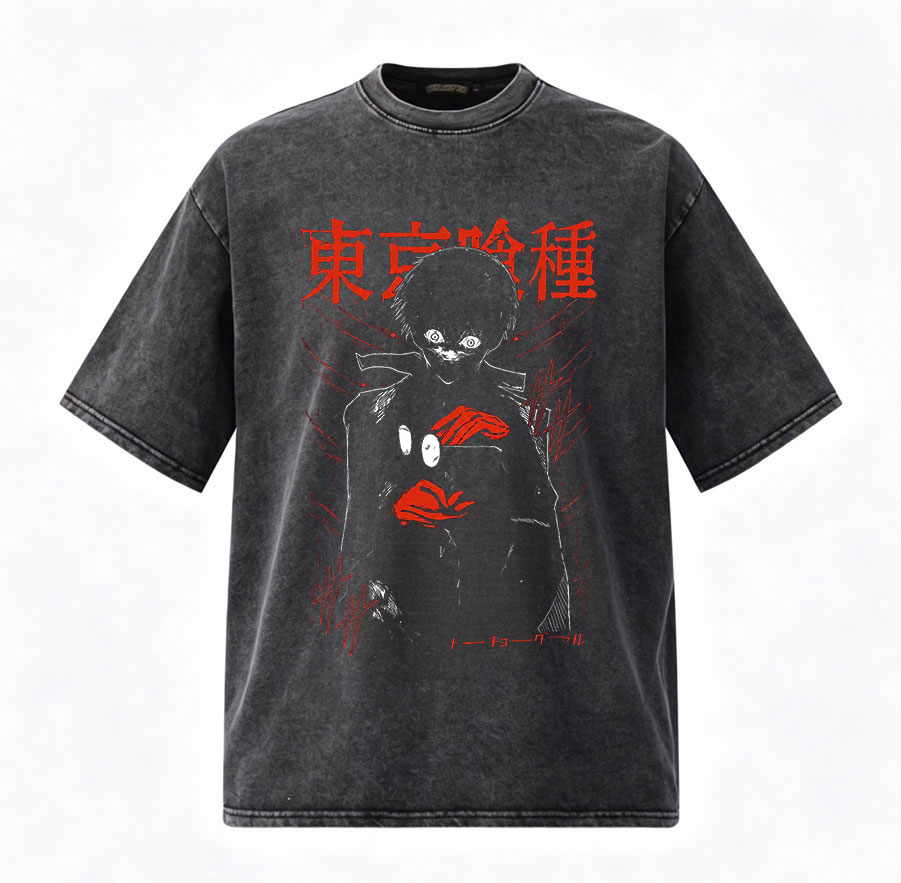 Vintage Fashion Tokyo - Kaos Vintage Washed Anime Tokyo Ghoul