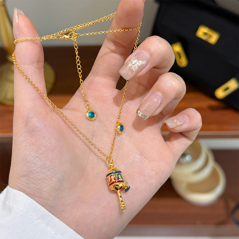 Kalung roda doa enamel warna-w - Vintage Fashion Tiktok ulasan dan harga