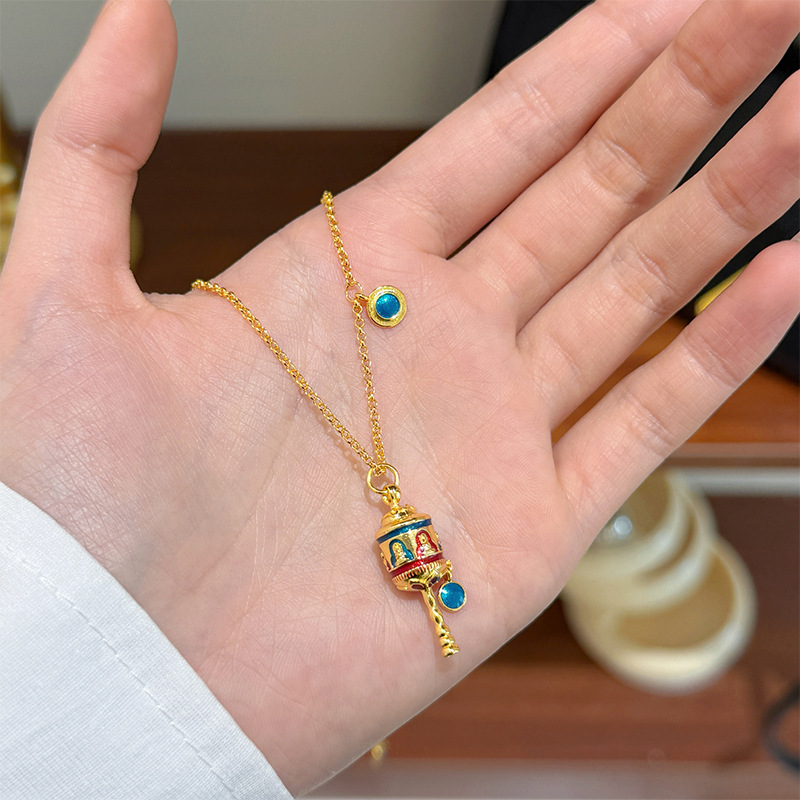 Kalung roda doa enamel warna-w - Vintage Fashion Tiktok ulasan dan harga