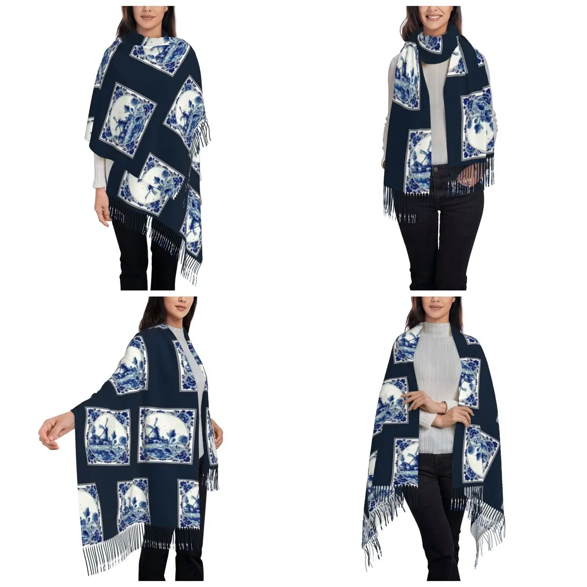 Syal Motif Kincir Angin dan Je - Vintage Fashion Shop ulasan dan harga