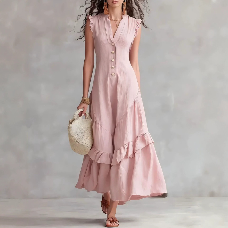 Gaun Pesta Wanita Elegan Katun - Vintage Fashion Prints ulasan dan harga