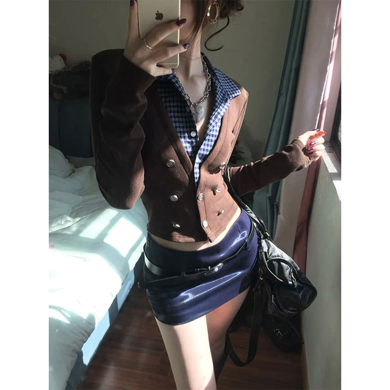 MEXZT Y2K Kardigan Rajutan Cro - Crop Cardigan Vintage ulasan dan harga