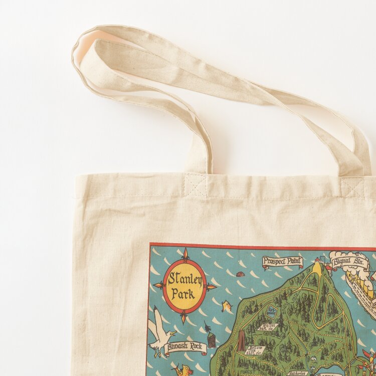 Tas Tote Kanvas Peta Vintage S - Vintage Fashion Vancouver ulasan dan harga