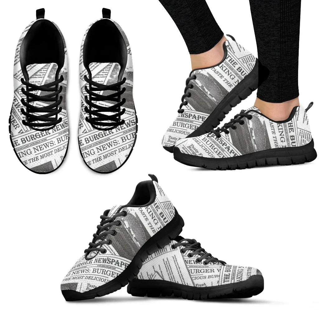 Sepatu Sneaker Kasual Wanita M - Vintage Fashion Newspaper ulasan dan harga