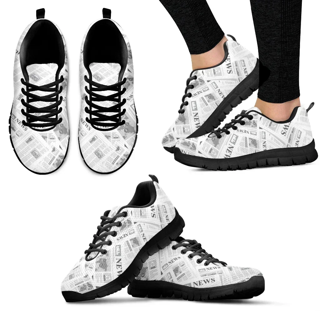 Sepatu Sneaker Kasual Wanita M - Vintage Fashion Newspaper ulasan dan harga