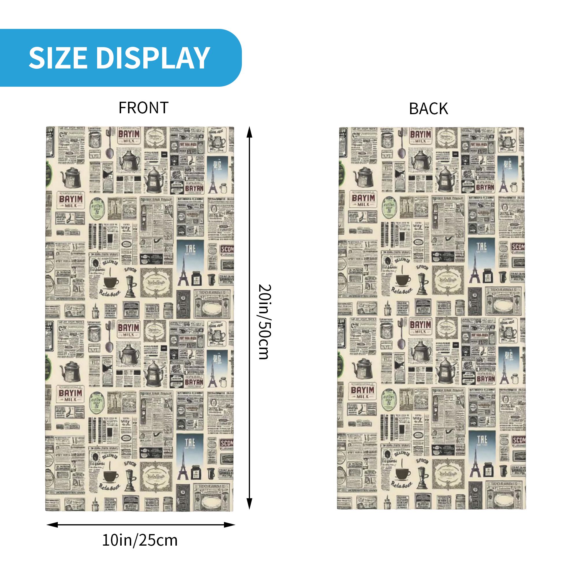 Bandana Pola Koran Vintage, Sy - Vintage Fashion Newspaper ulasan dan harga