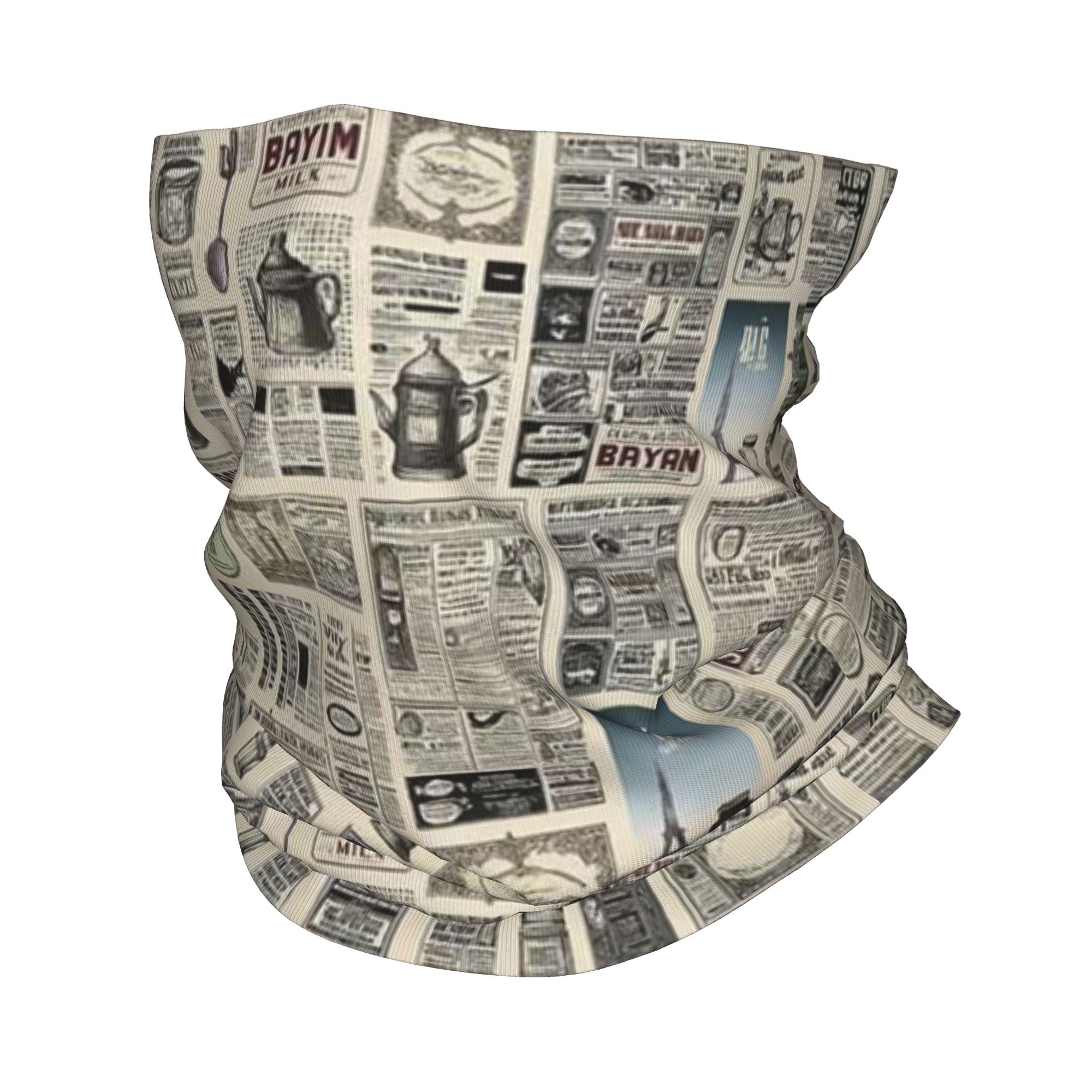 Bandana Pola Koran Vintage, Sy - Vintage Fashion Newspaper ulasan dan harga