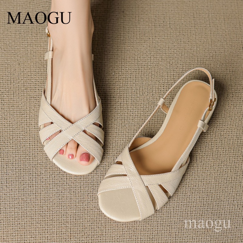 Sandal Slingback Wanita Ujung  - Vintage Fashion Style ulasan dan harga