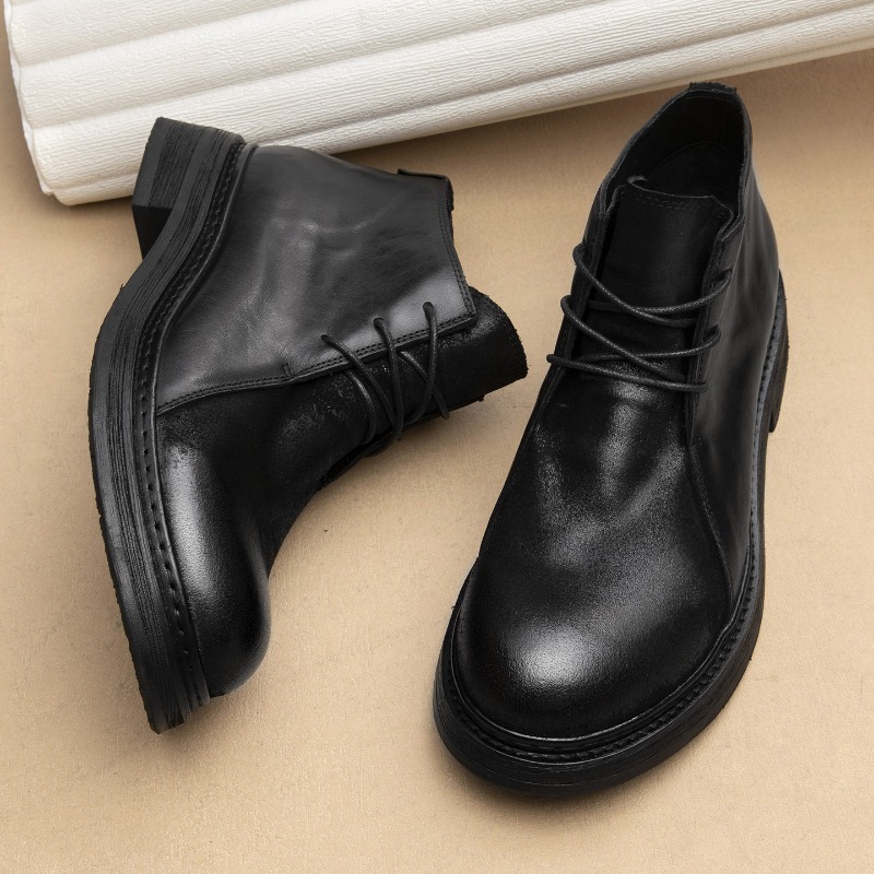 Sepatu Bot Kulit Asli Pria Vin - Vintage Fashion Style ulasan dan harga