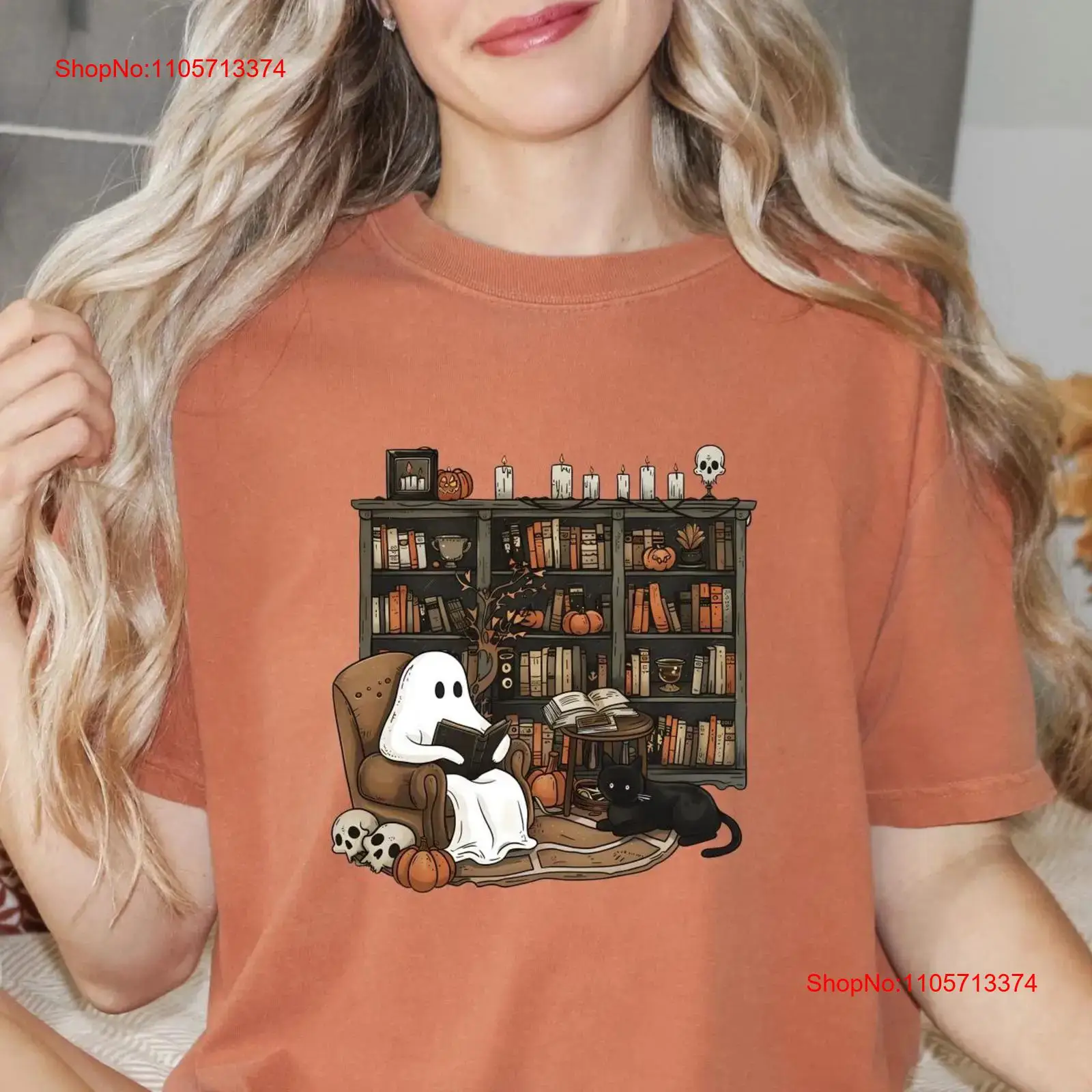 Kaos Bookish GhosT Spooky Libr - Vintage Fashion Library ulasan dan harga