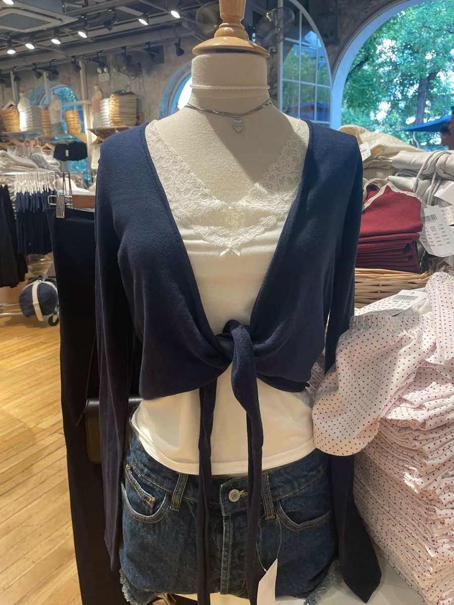 Kaus Lengan Panjang Rajutan Be - Crop Cardigan Vintage ulasan dan harga