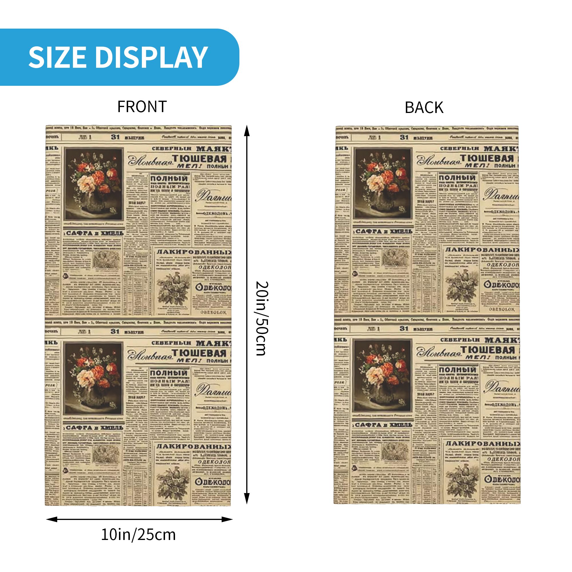 Bandana Cetak Koran Vintage Pe - Vintage Fashion Newspaper ulasan dan harga