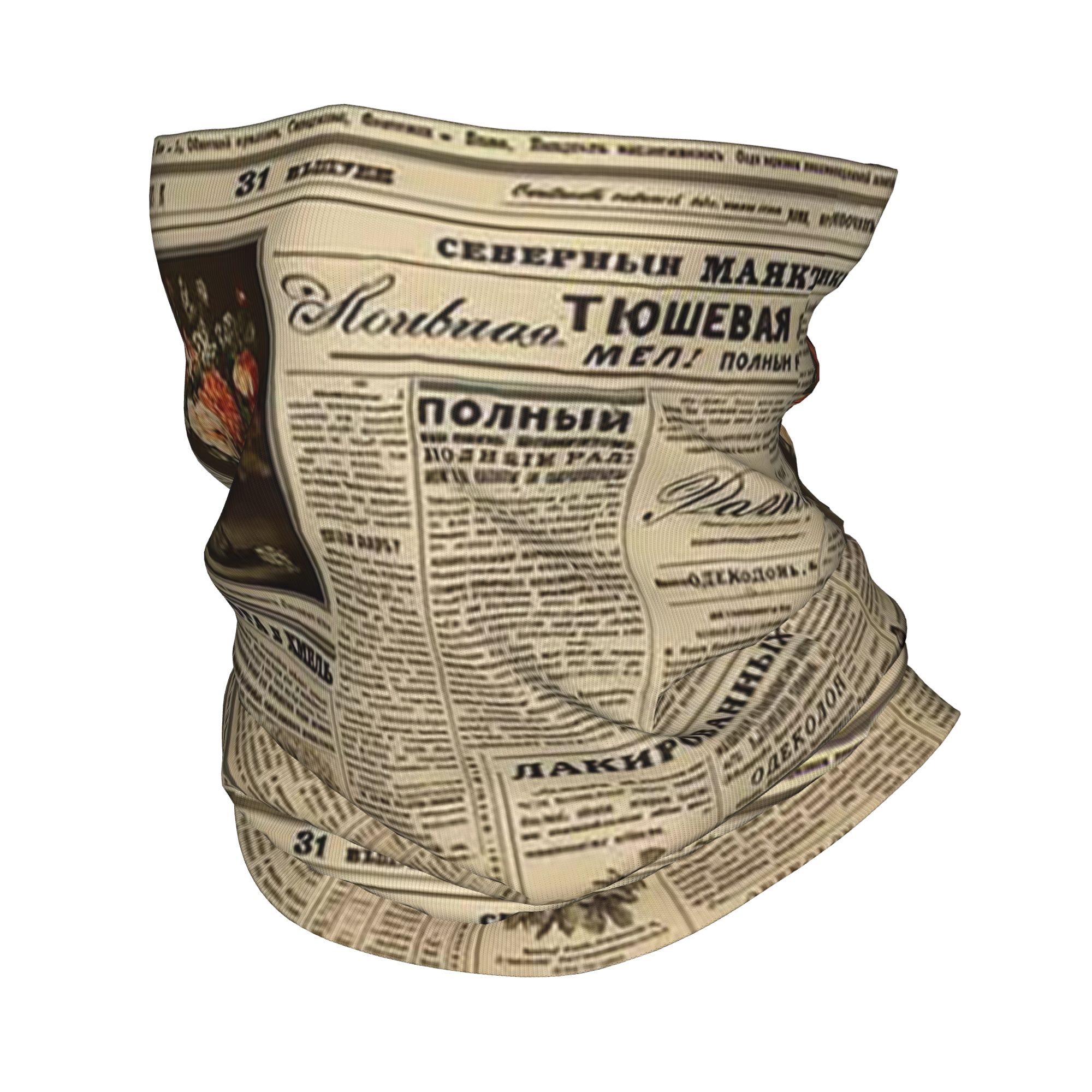 Bandana Cetak Koran Vintage Pe - Vintage Fashion Newspaper ulasan dan harga