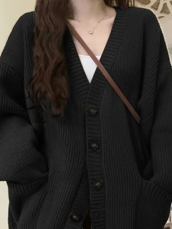 Kardigan Longgar Wanita Lengan - Crop Cardigan Vintage ulasan dan harga