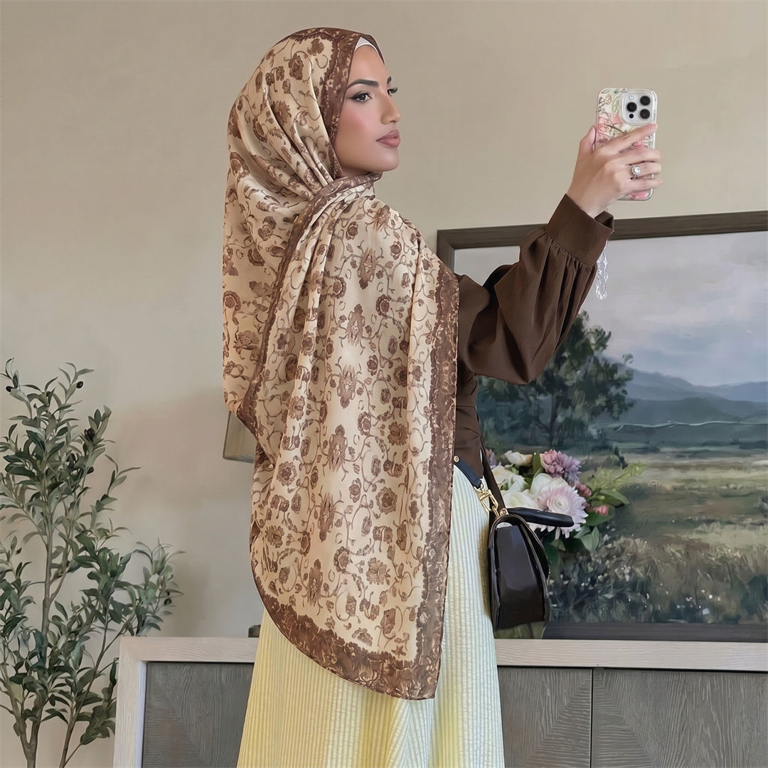 Hijab Cetak Bunga Vintage Lemb - Vintage Fashion Prints ulasan dan harga