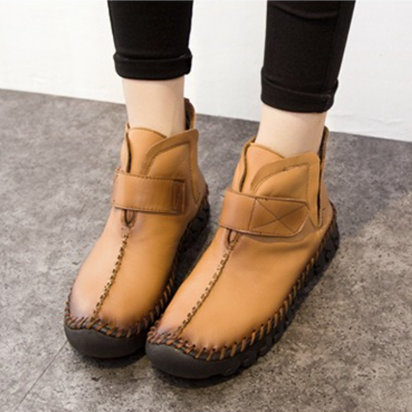 Sepatu Boots Kulit Asli Wanita - Vintage Fashion Style ulasan dan harga