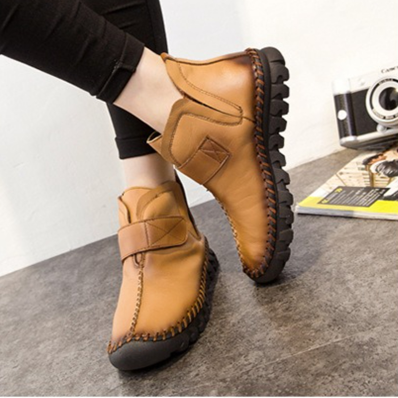 Sepatu Boots Kulit Asli Wanita - Vintage Fashion Style ulasan dan harga